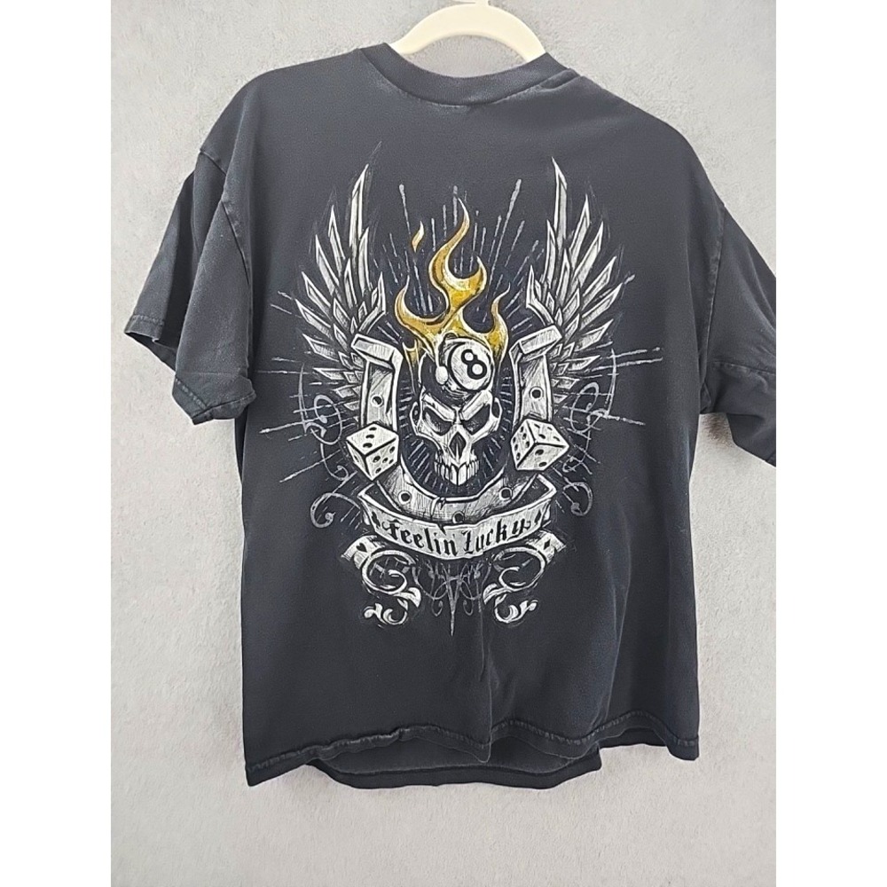 Skull Black Graphic T-Shirt Size Large Tenessee River